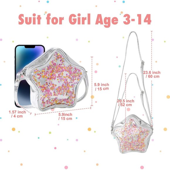 Stylish Toddler Purse for Girls - Adorable Mini Crossbody Bag in Star Design - Picture 6 of 8